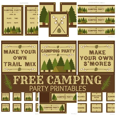 Camping Themed Party Free Printables